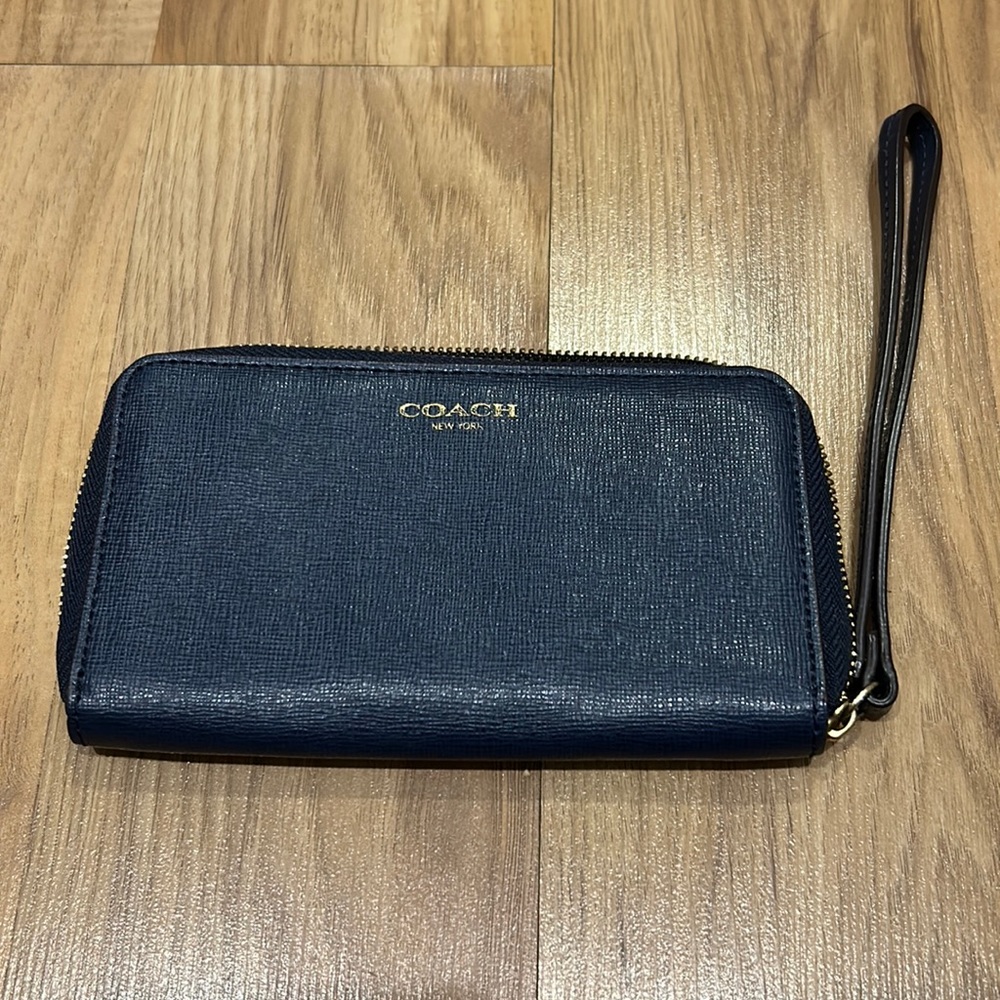 Blue Coach Wristlet
